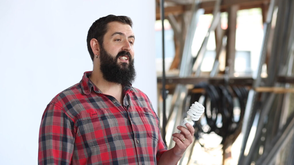 Jesse holding lightbulb