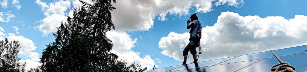 Installer on roof