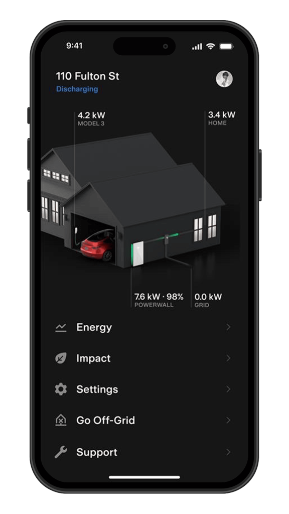 App-Powerwall-3-only-reduced tesla powerwall 3 application interface