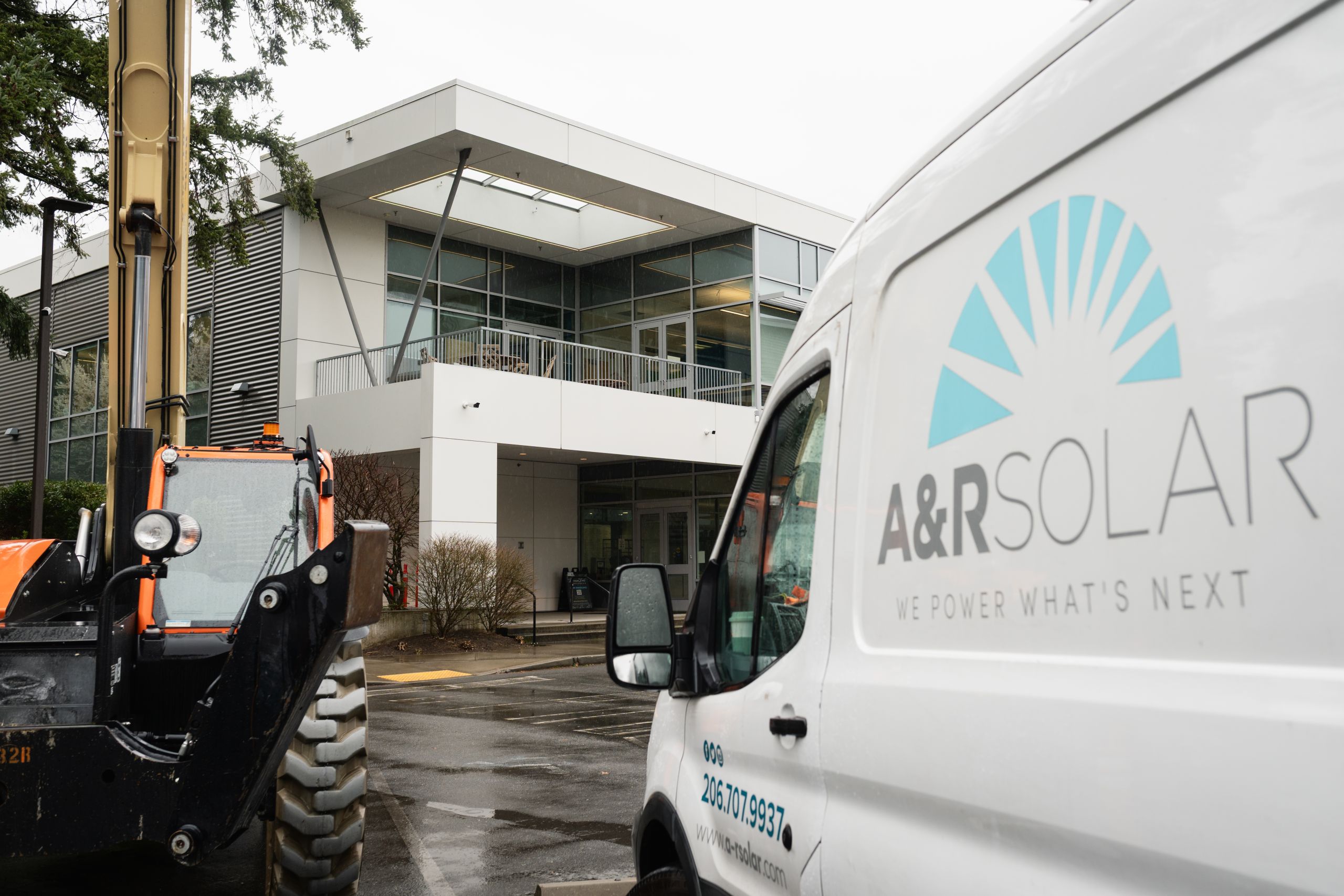Solar panels on the facility roof