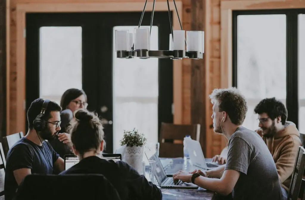 Group working together in a meeting