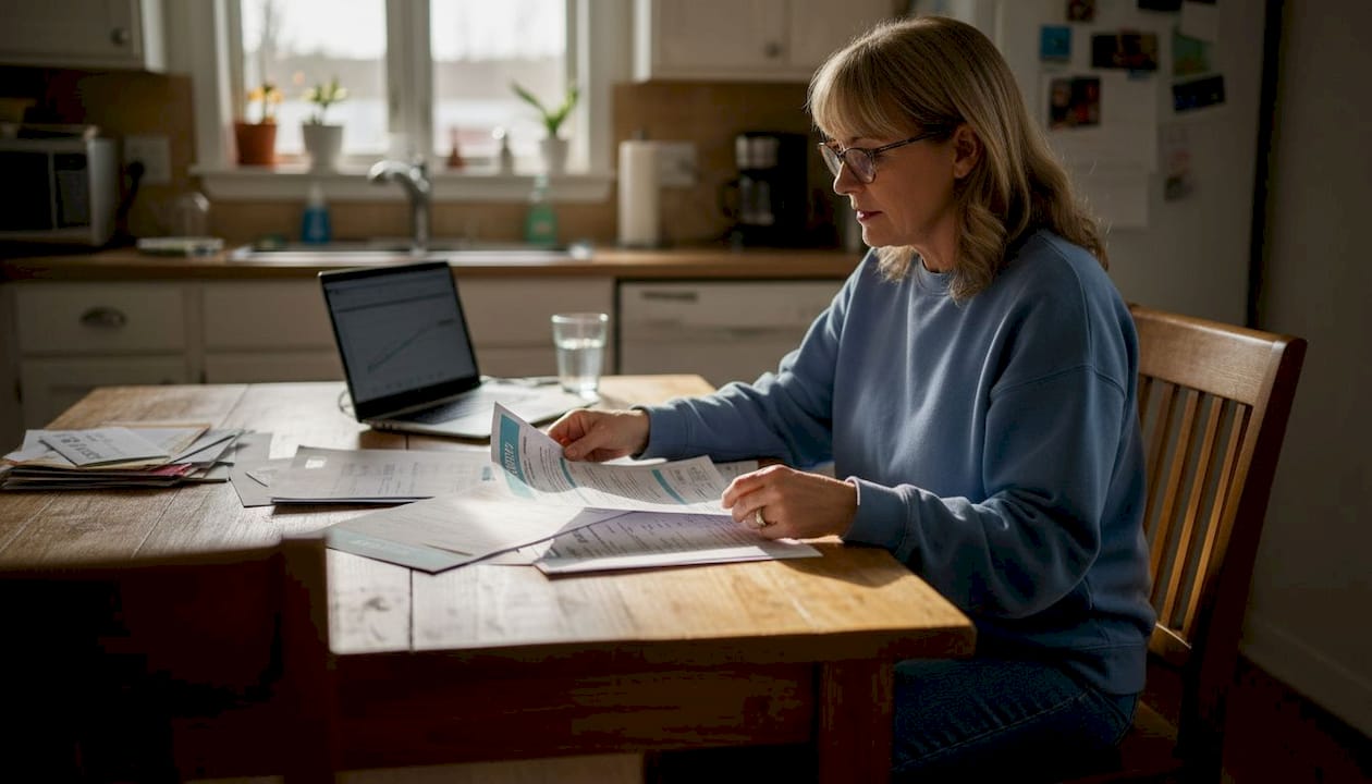 Homeowner reviewing solar installation paperwork