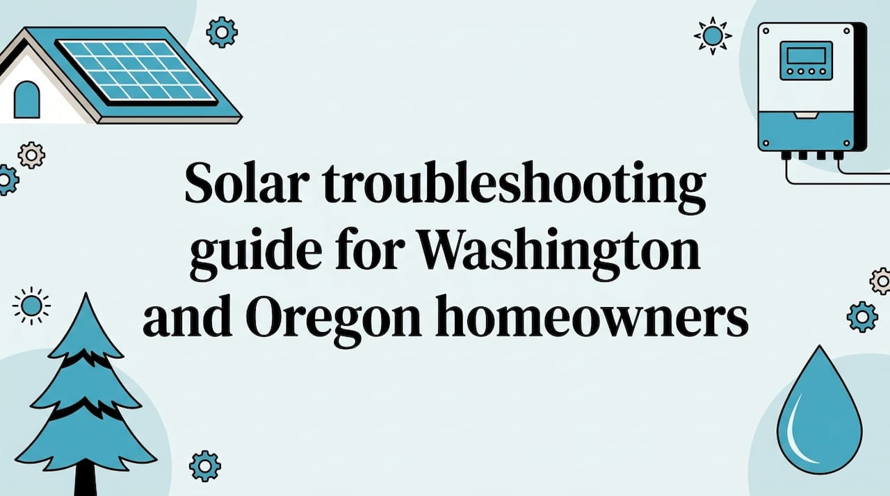 Decorative solar troubleshooting title card illustration