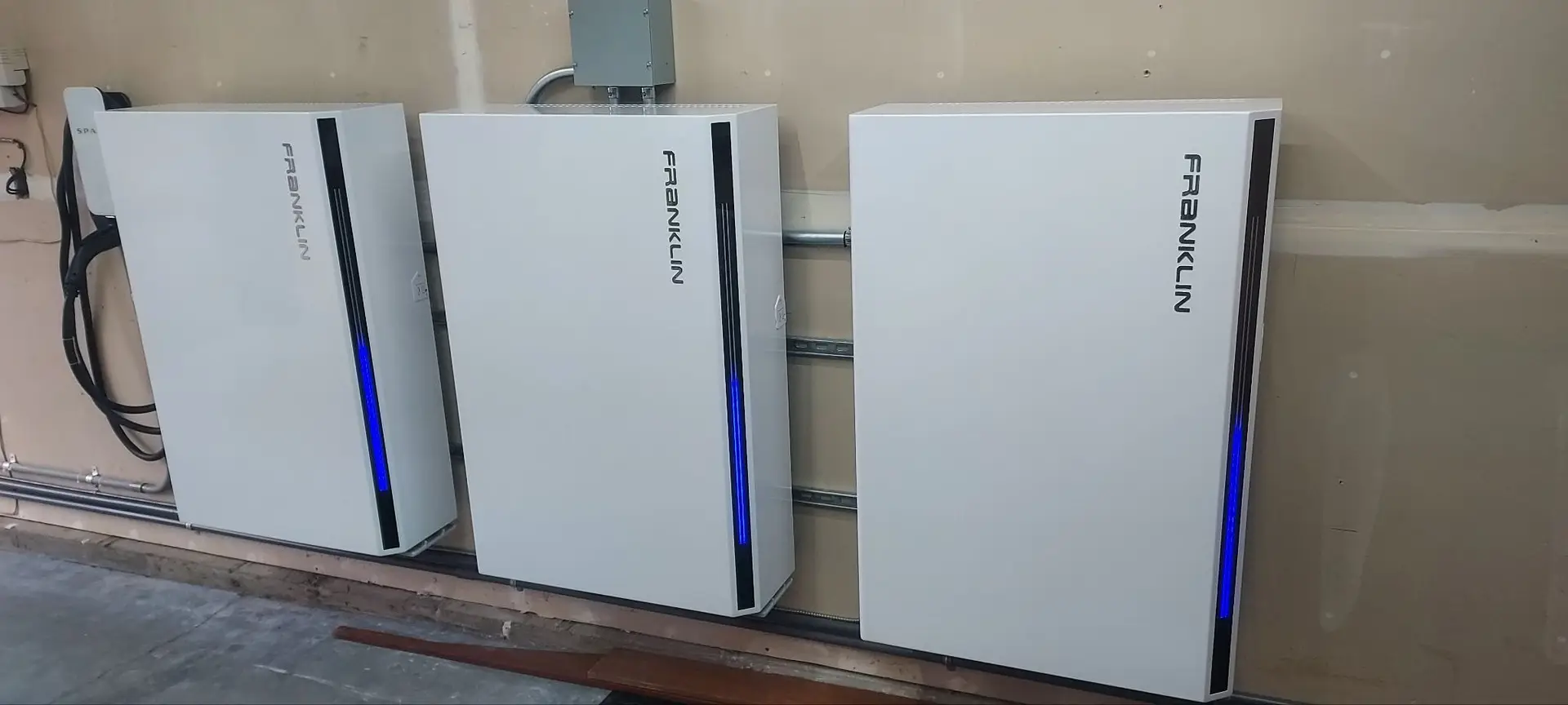 FranklinWH aPower 2 Batteries installed on the side of a home.