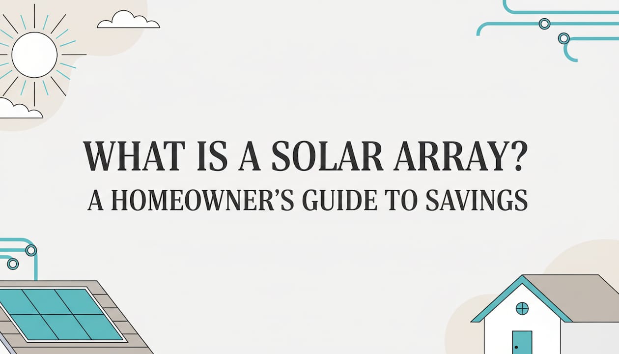 Flat vector solar array title card illustration