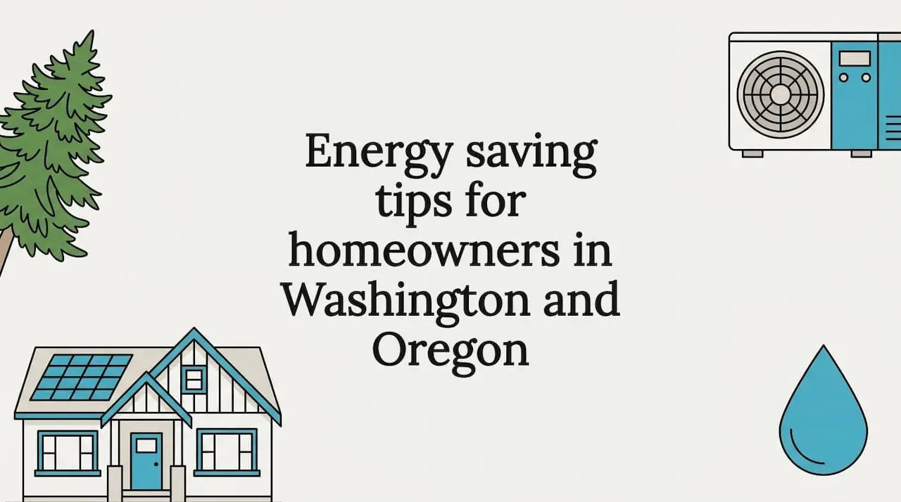 Decorative energy saving title card illustration