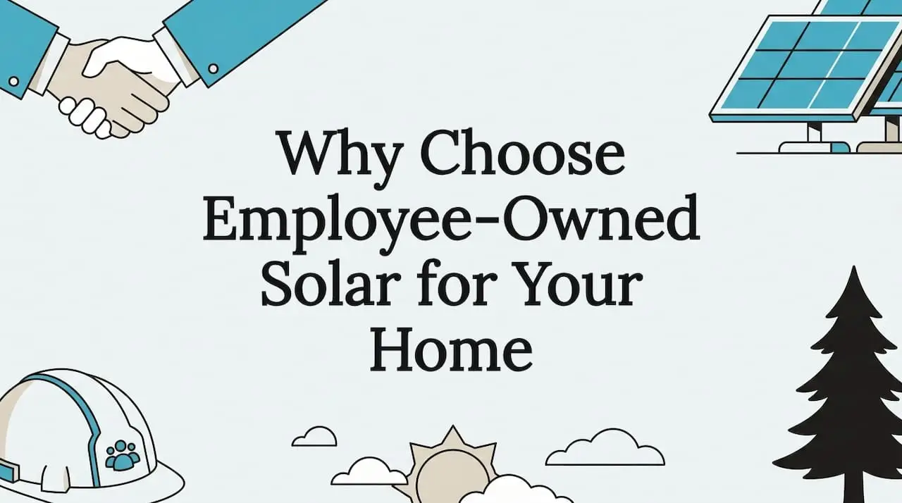 Decorative editorial title card with solar and team icons