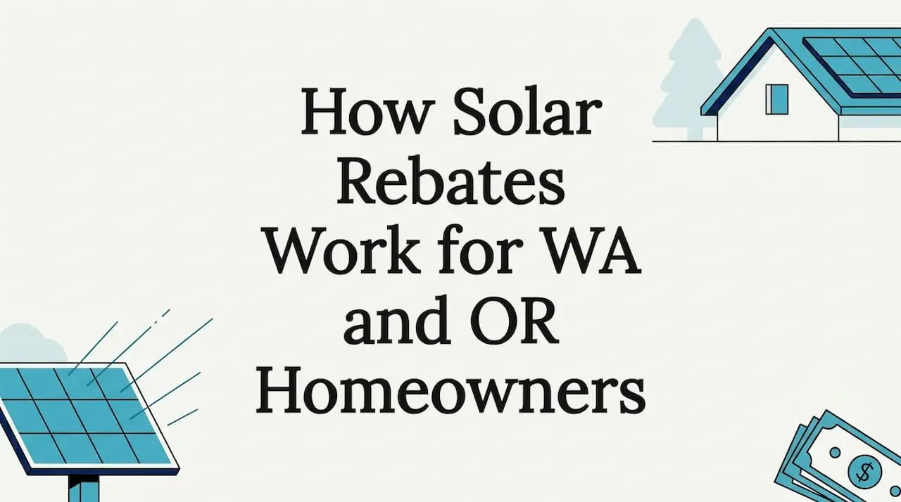 Decorative title card with solar panels, house, and dollar icons