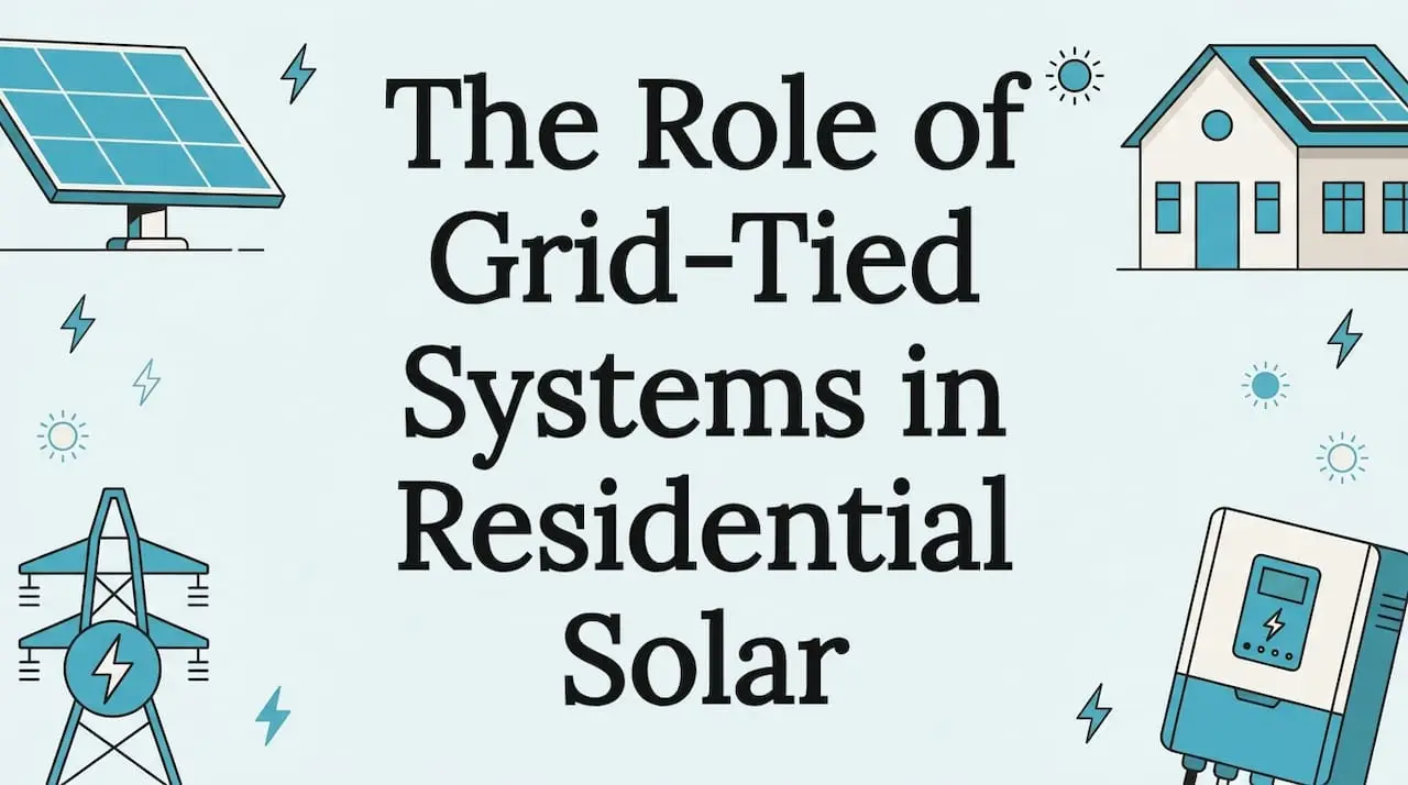 Decorative solar energy title card illustration